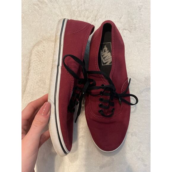 VANS Authentic Port Royale Lace Up Sneakers Women's 8 Skate Low Canvas Maroon - Picture 1 of 9